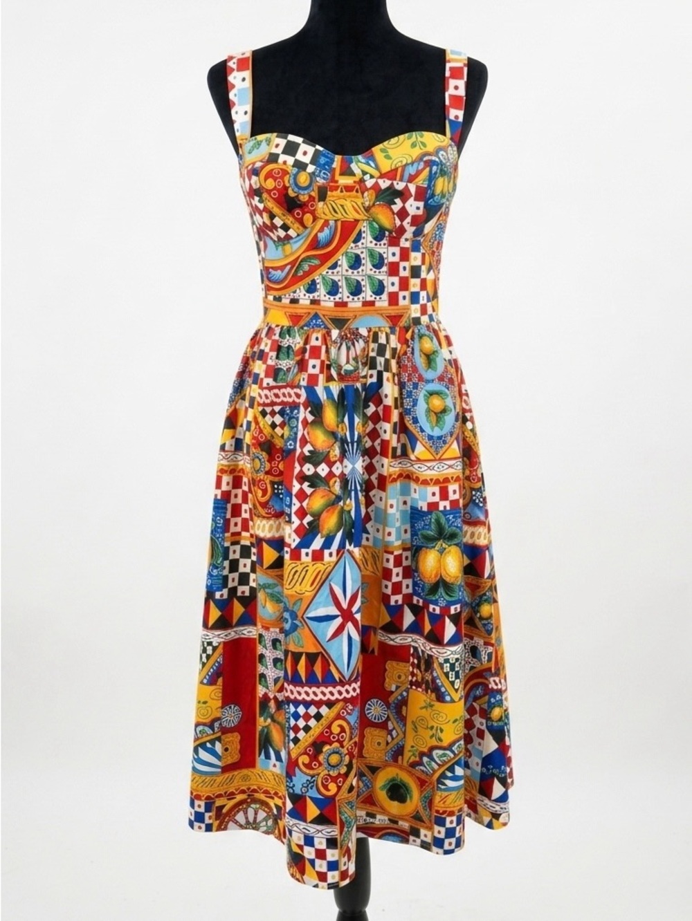 Fashion Nova European Mediterranean Style Midi Dress Multi-Color Size L Bustier
